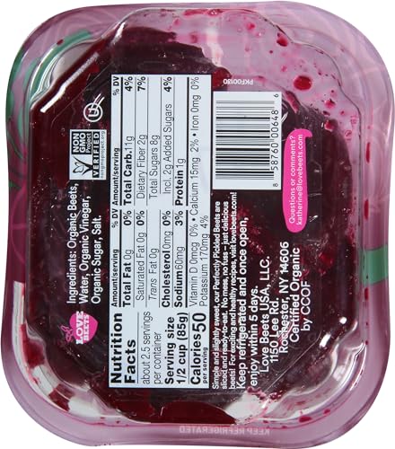 LOVE BEETS Organic Perfectly Pickled Sliced Beets, 6.5 OZ