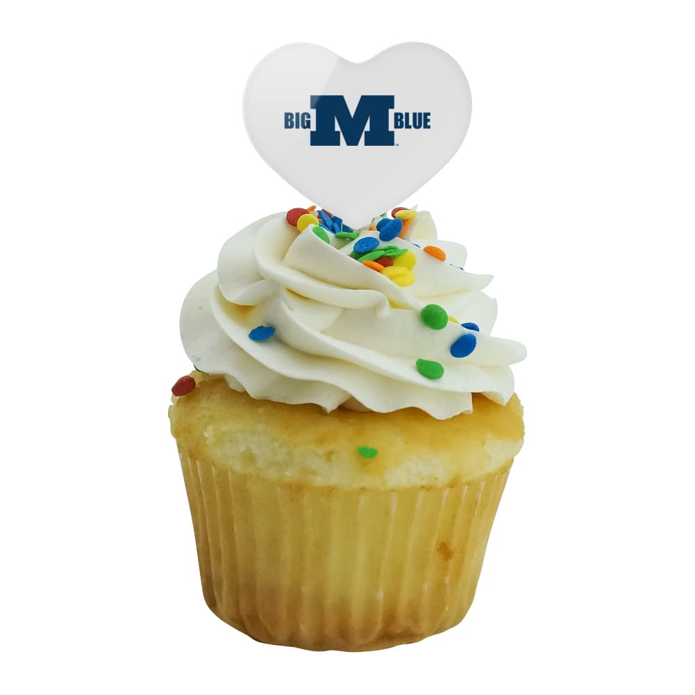 GRAPHICS & MORE Cupcake Picks Set of 6, Acrylic, Heart Design, Millikin University, One Size, Model CUPCAKE.HEART.CLCMLK.Z008822