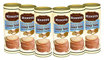 MANDYS Cookie Thins, Simply Sugar, 4.6 Ounce (Pack of 6)