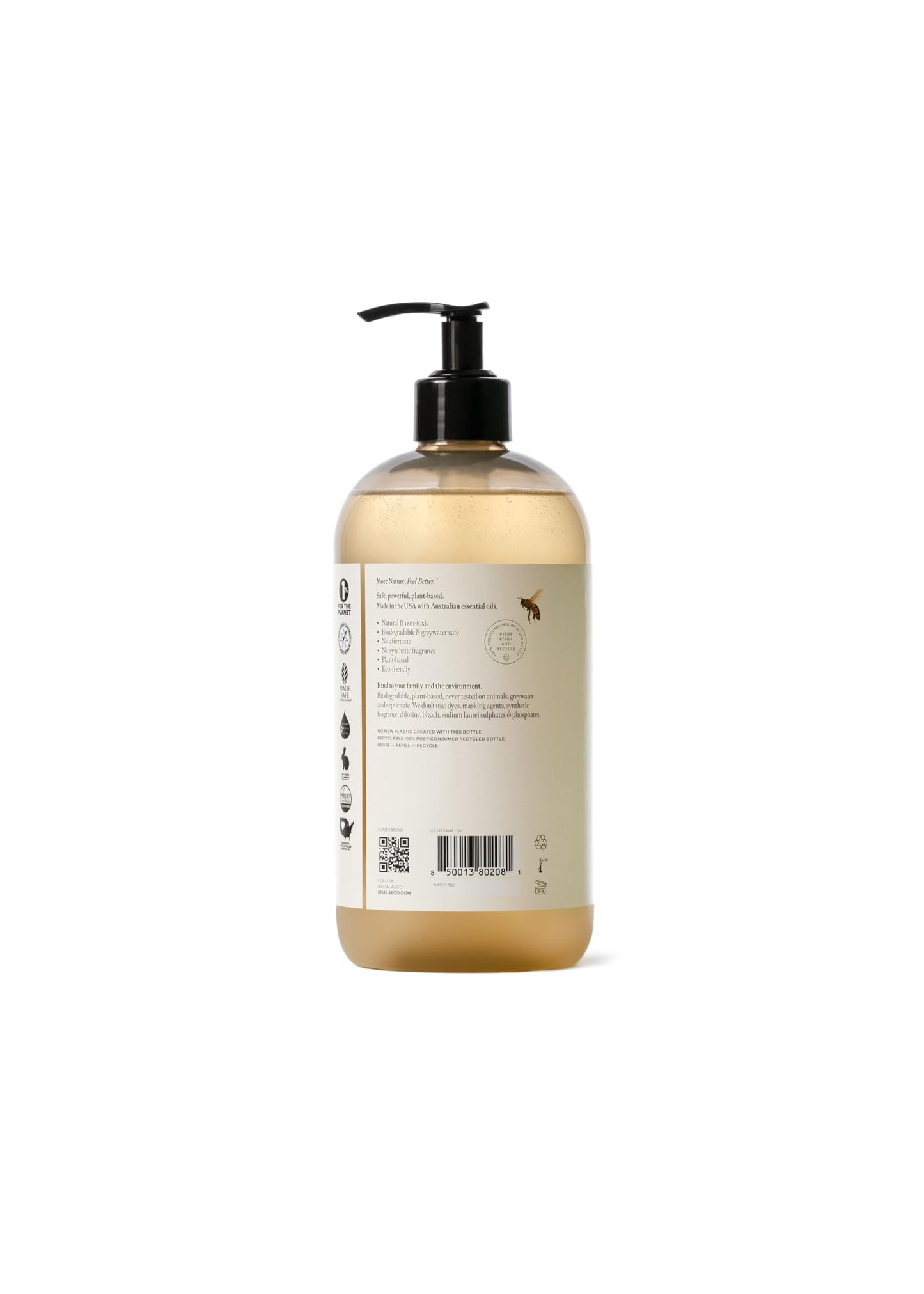 Koala Eco Natural Fruit & Vegetable Wash - Plant-Based, Eco-Friendly - with Australian Mandarin Essential Oil - 16oz