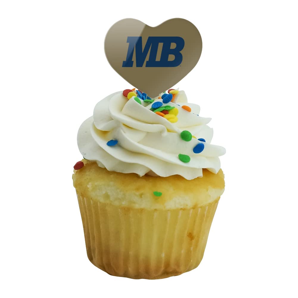 GRAPHICS & MORE Cupcake Picks Set of 6 - Acrylic Heart Decoration - California State University Monterey Bay - One Size