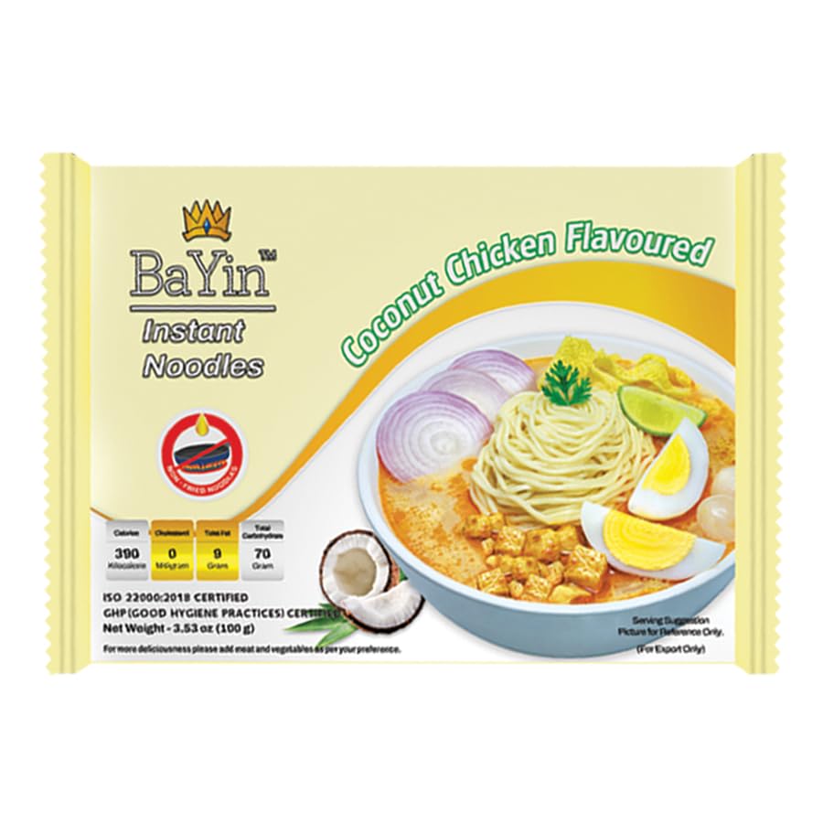 Bayin Burmese Coconut Noodle Soup, Myanmar Famous Noodle Soup (Ohn-No-Khao-Swe) 3.53Oz (100G) X 5 (Pack Of 5)
