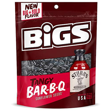 BIGS Sunflower Seeds, Stubbs Tangy Bar-B-Que Flavor, Softball Stocking Stuffer, 5.35 oz. (Pack of 12)