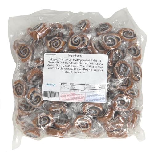 YANKEETRADERS Chocolate Caramel Swirl Candy, 2 Pound Bulk Bag