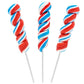 Patriotic Twist Lollipop, USA Red, Blue, & White Mixed Fruit Flavor, Individually Wrapped, 3'' Inch Sucker (24-Pack)