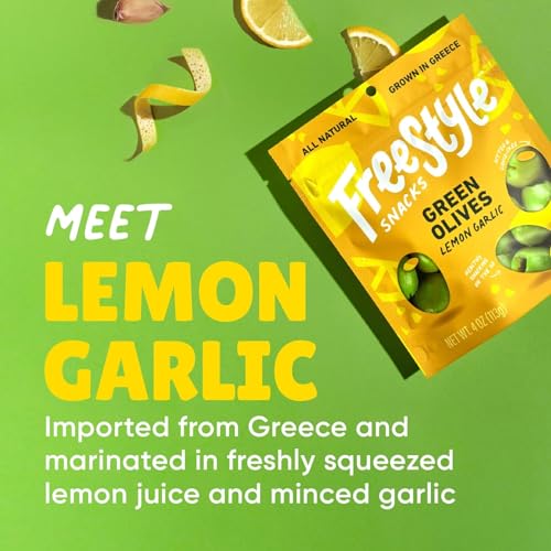 Freestyle Snacking - Olives Green Lemon Garlic - Case Of 6-4 Ounces