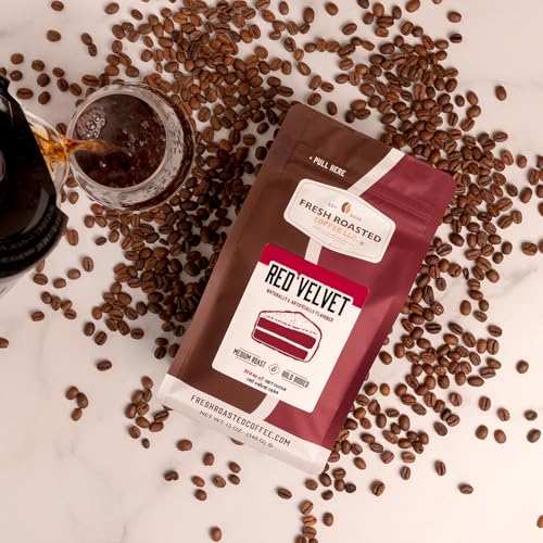 Fresh Roasted Coffee, Red Velvet Flavored Coffee, 12 Oz, Medium Roast, Kosher, Whole Bean