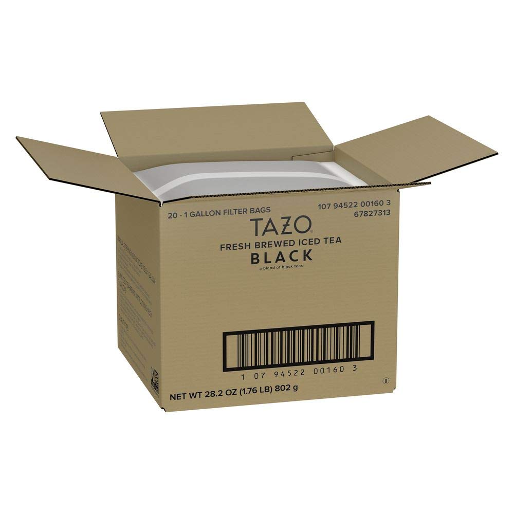 TAZO Fresh Brewed Unsweetened Black Iced Tea, 20 Count, Makes 1 Gallon - Refreshing Beverage for Home or Office