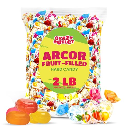 Arcor Fruit-Filled Hard Candy, Assorted Flavors, Bulk Pack 2 Pounds (About 130 Count)