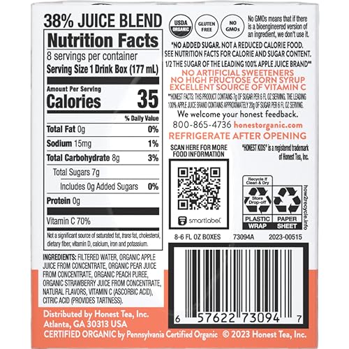 Honest Kids, Strawberry Peachy Keen, 48 Fl Oz