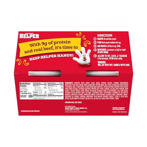 Hamburger Helper Cheeseburger Macaroni 4-Pack Microwave Cup (Pack of 3)