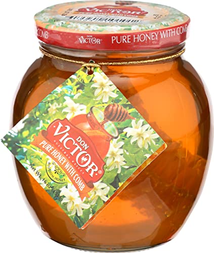 Don Victor Orange Blossom Comb Honey Globe Jar, 16 Ounce