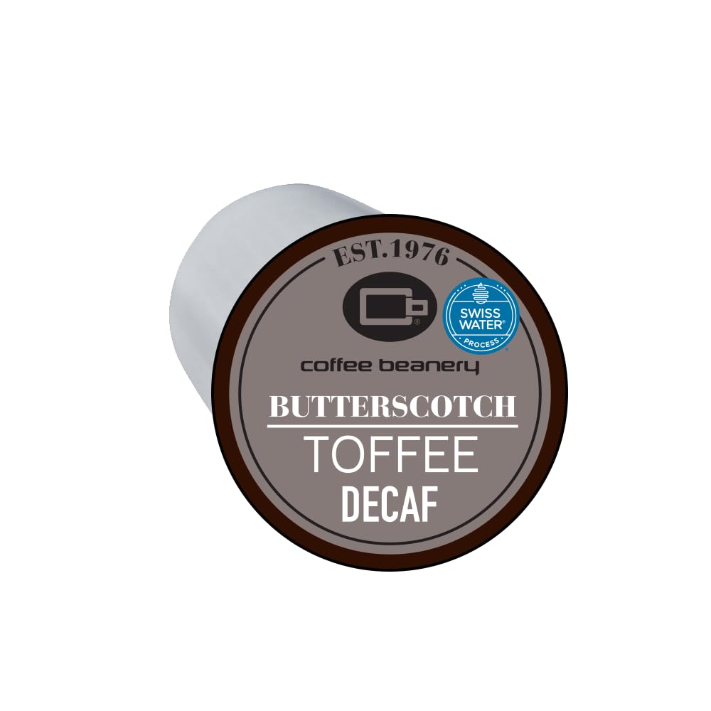 Coffee Beanery Butterscotch Toffee Decaf Coffee Pods, Medium Roast, 192 Count, Bulk Pack