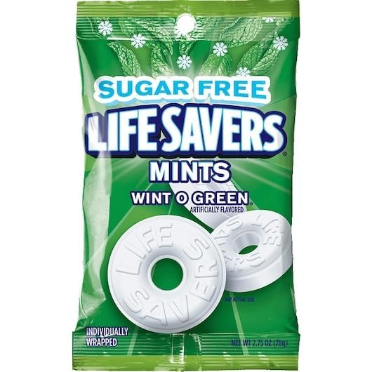 Life Savers Wint O Green Sugar Free Mints - 2 Count - Perfect for On-the-Go Snacking and Sharing