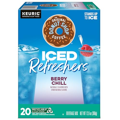 The Original Donut Shop Iced Refreshers, Berry Chill, Brew Over Ice Single Serve Keurig K-Cup Pods, 20-Count Box