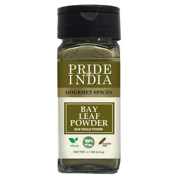 Pride Of India Bay Leaf Powder - Gourmet Spice for Stews/Soups/Tea - 1.7 oz Sifter Jar