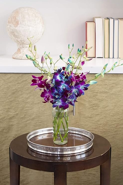 Kabloom Flowers - Mother'S Day Collection - 5 Blue And 5 Purple Orchid With Vase, Gift For Birthday, Sympathy, Anniversary, Get