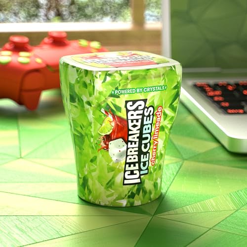 ICE BREAKERS Ice Cubes Cherry Limeade Sugar Free Chewing Gum Bottles, 3.24 oz (6 Count, 40 Pieces)
