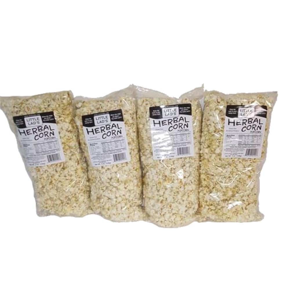 Little Lads Herbal Popcorn, Non-GMO - Maine Made - 5 Ounce, 4 Count L