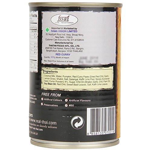 Real Thai Original Thai Cuisine Red Curry Paste 14.11 Oz / 400 G