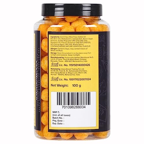 Urban Platter Cheese Balls, 100G (Cheddar Flavour, Plant-Based Snack)