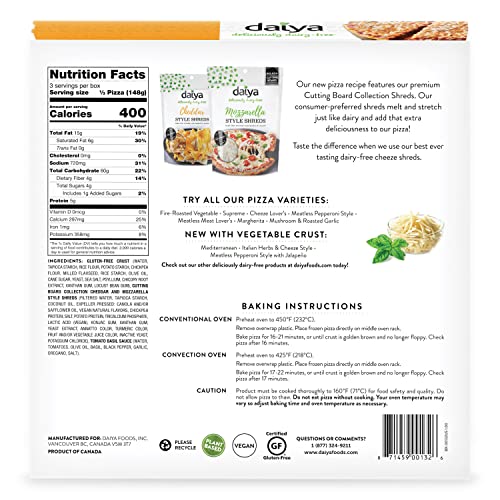 Daiya, Frozen, Dairy Free Cheeze Lovers Gluten Free Vegan Pizza, 15.7 Ounce