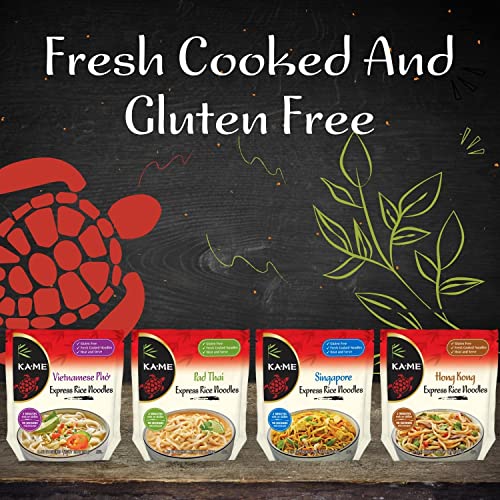 Ka-Me Gluten Free Rice Noodles - Pad Thai Express Noodles Ready To Serve (Pack Of 6)