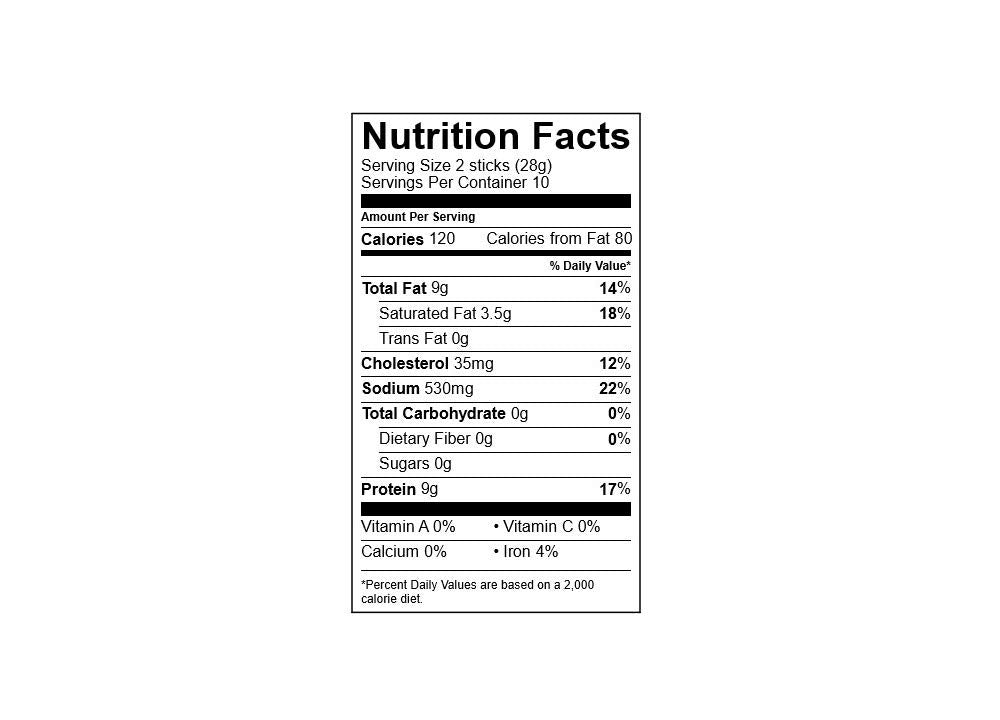 Bavarian Meats Lil Landjaeger Meat Sticks, Smoked Sausage Snacks, Gluten Free, Keto Friendly, 10 Ounce, White
