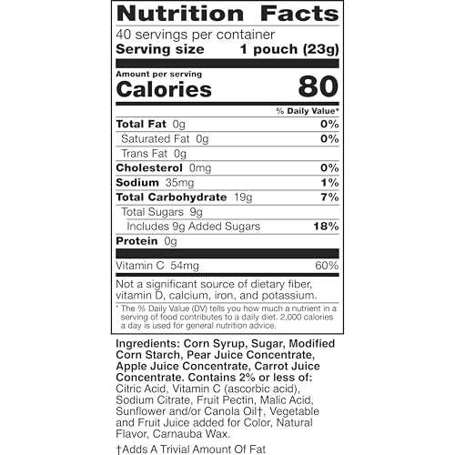 Motts Fruit Flavored Snacks, Assorted Fruit, Gluten Free Snack, Stocking Stuffers, Family Pack, 40 Ct, 32 Oz