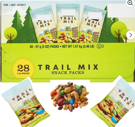 Top-Grade Trail Mix Snack Packs  2 Oz  28-Count