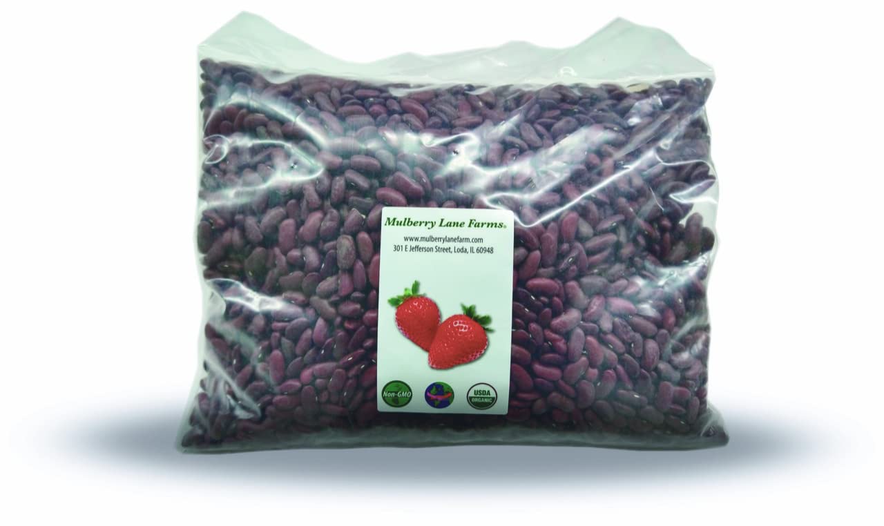 Kidney Beans, Dark Red, 5 Pounds Dried, USDA Certified Organic, Non-GMO Bulk, Product of USA, Mulberry Lane Farms