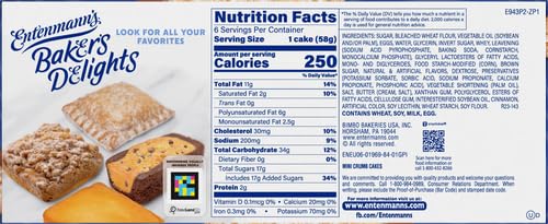 Entenmanns Minis Crumb Cake, Box of Snack Cakes, 12.25 oz, 6 Count