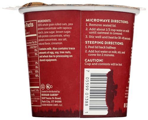 Kodiak Cakes - Oatmeal Cinnamon In A Cup - Case Of 12 - 2.12 Oz