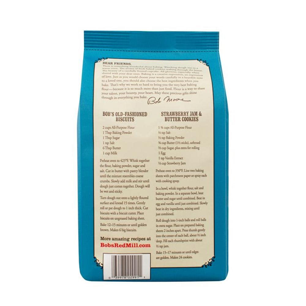 Bob's Red Mill Organic Unbleached White All-Purpose Flour, 5 lb (Pack of 4)