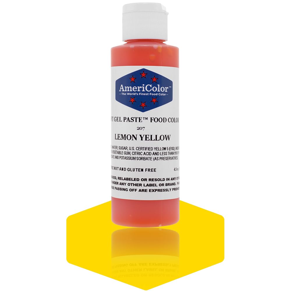 Americolor Soft Gel Paste Food Color, 4.5-Ounce, Lemon Yellow