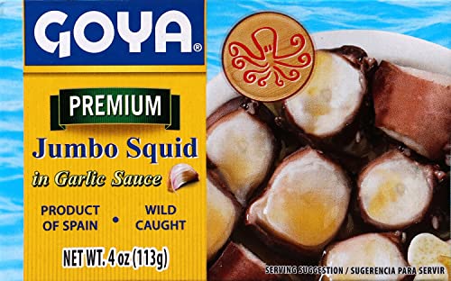Goya Foods Octopus Style Squid Pieces in Garlic Sauce, 4 Ounce (Pack of 25)