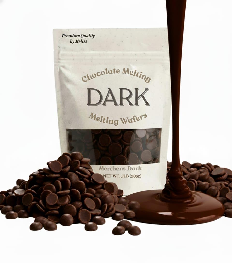 Dark Chocolate Melting Wafers 5Lb - Smooth And Creamy  Perfect For Dipping  Baking  Candy Making  And Decorating Desserts - Ideal For Fountains  Coating  And Molded Chocolates.(Dark 80Oz)
