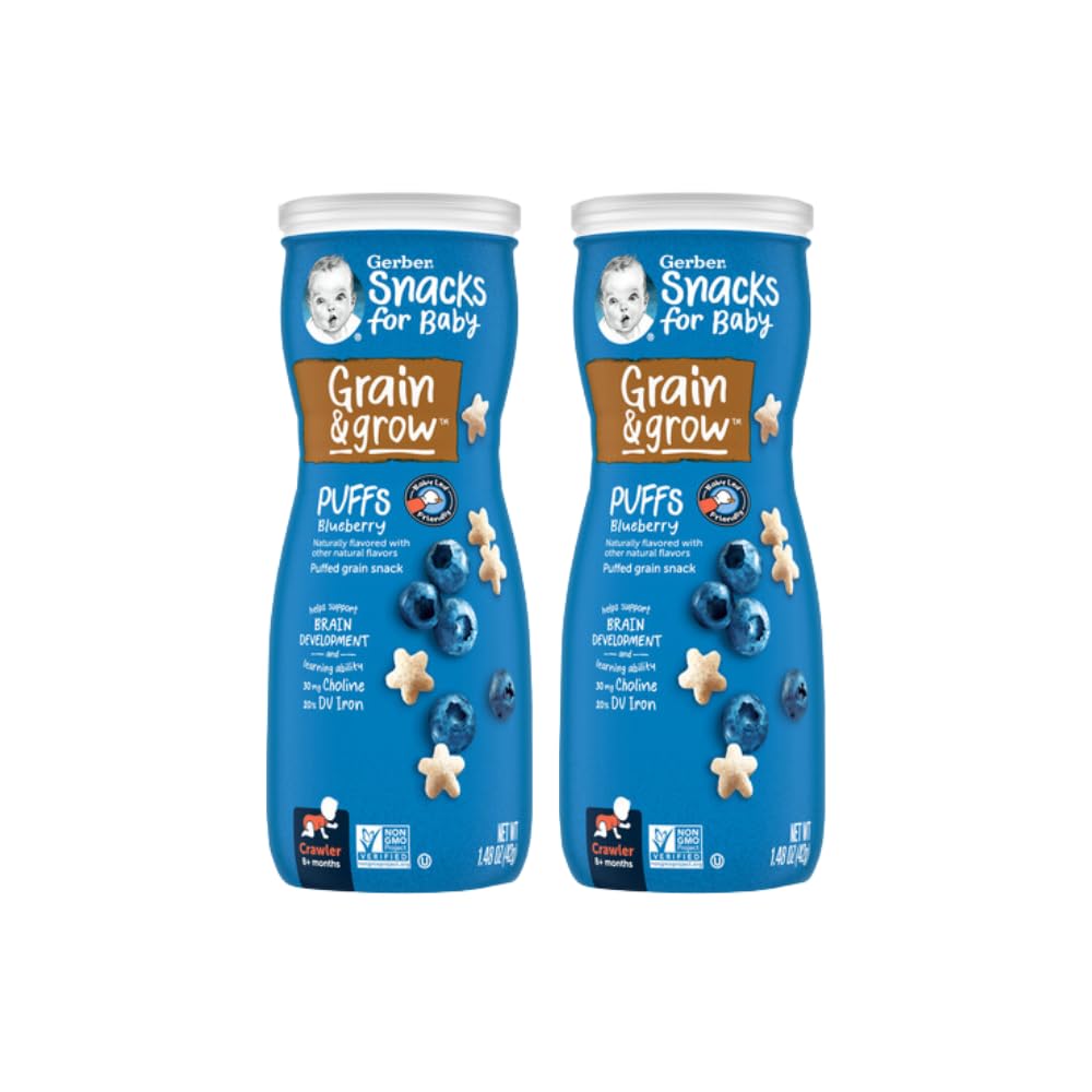 Gerber Graduates Blueberry Puffs Cereal Snacks 1.48 Ounce (Pack Of 2)