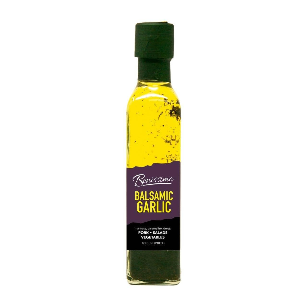 Glass Benissimo Oil, Balsamic Garlic, 8.1 Ounce