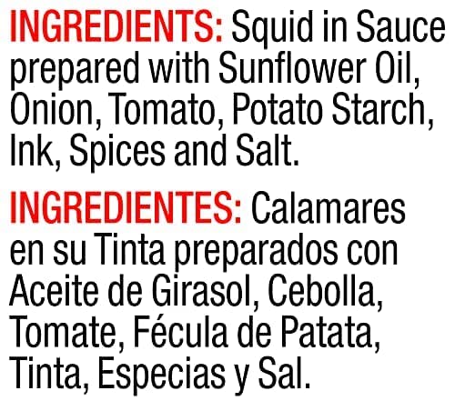 Vigo Premium Imported Canned Seafood, Squid In Ink Sauce, Specialty Flavored, Perfect For Recipes And Dishes (Squid In Ink Sauce