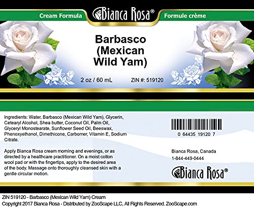 Bianca Rosa Barbasco Cream - 2 oz, Mexican Wild Yam, Natural Ingredients
