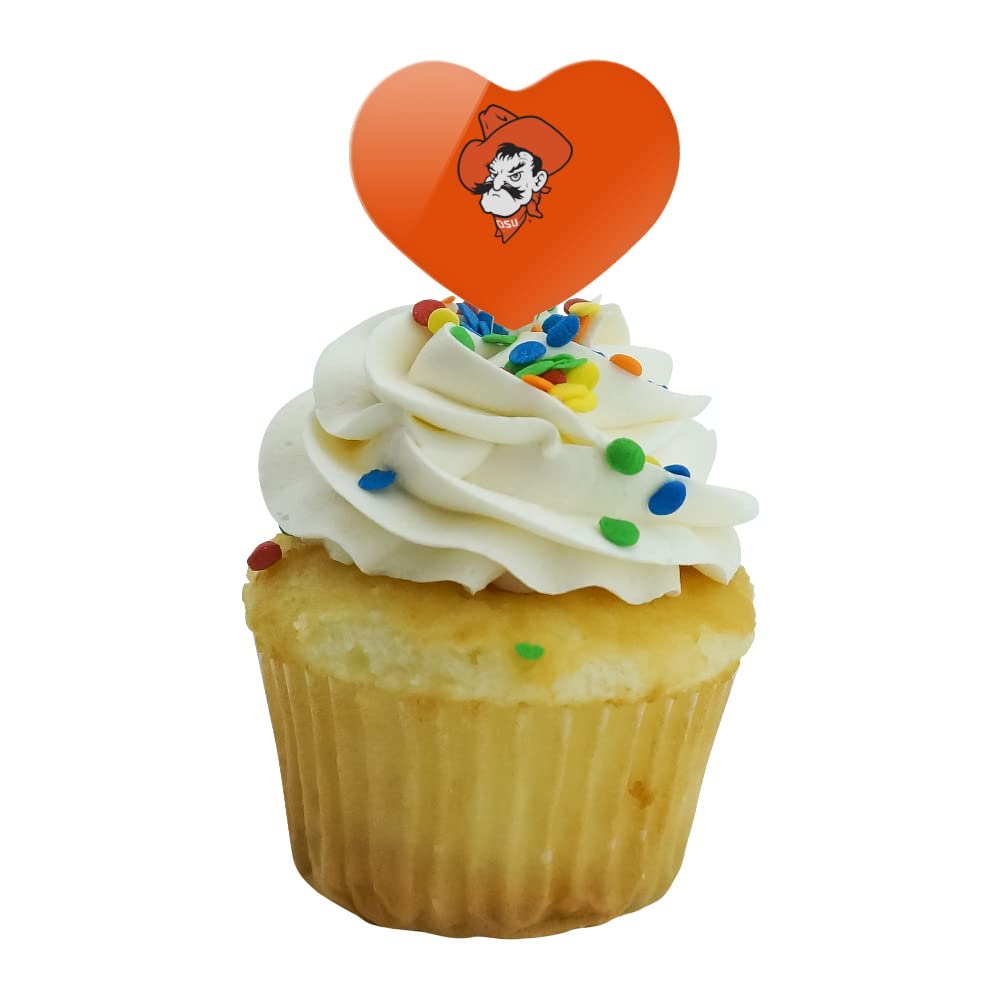 GRAPHICS & MORE Cupcake Picks Set of 6, Heart Design, Acrylic, One Size, Oklahoma State University