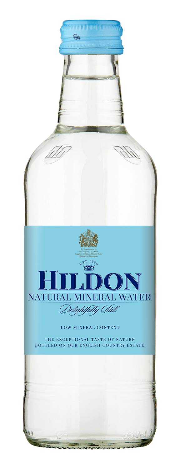 Hildon Natural Mineral Water, Non-Sparkling, 11.1 fl oz, Pack of 12 Glass Bottles