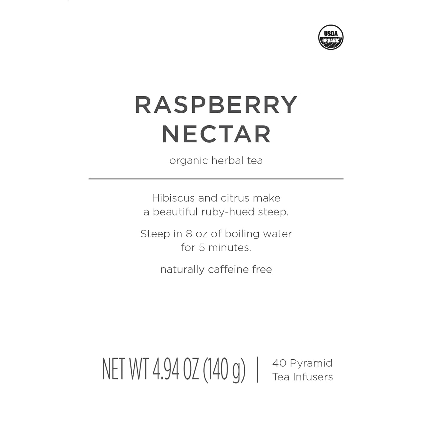 Tea Forte Raspberry Nectar Herbal Tea Blend, Caffeine-Free, 40 Count, Individually Wrapped Pyramid Infusers