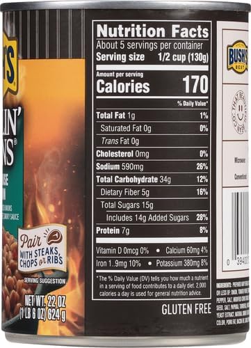 Bush's Best, Grillin' Beans, Smokehouse Tradition, 22oz Can (Pack of 6)