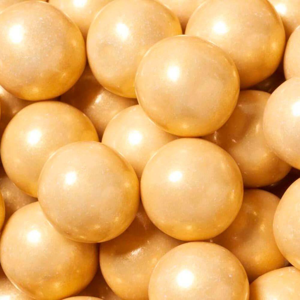 Color It Candy Shimmer Gold 1 Inch Gumballs 2 Lb Bag - Perfect For Table Centerpieces, Weddings, Birthdays, Candy Buffets, & Party Favors.
