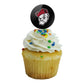 Ohio Wesleyan University Secondary Logo Cupcake Picks Toppers Decoration Set Of 6