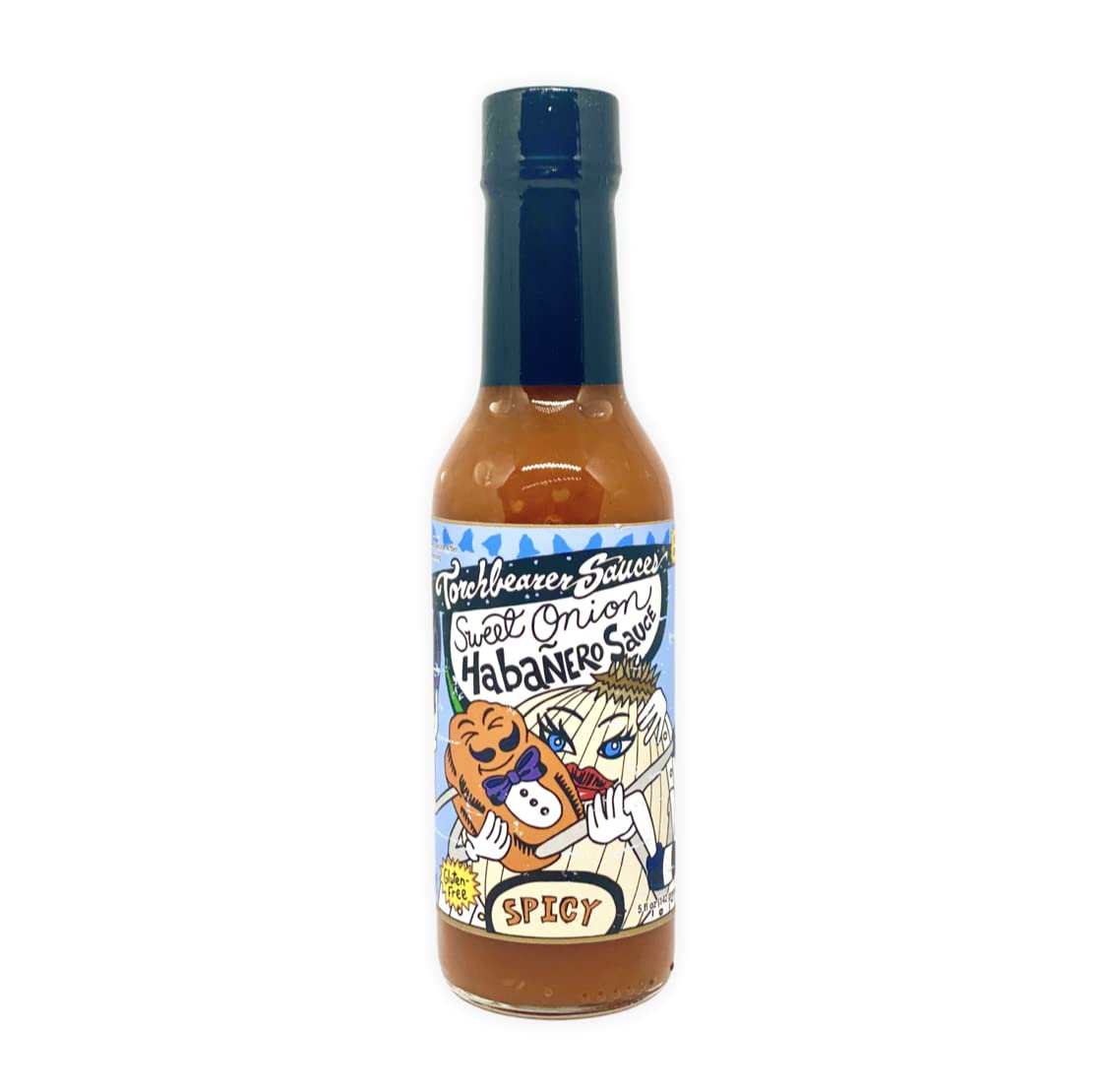 Torchbearer Sauces Sweet Onion Habanero (Spicy), 5 Ounces, All Natural, Vegan, Extract-Free, Made in USA and Featured on Hot One