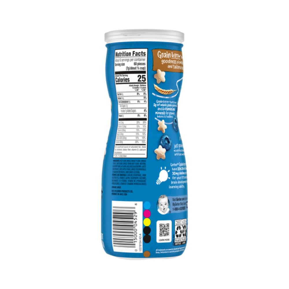 Gerber Graduates Blueberry Puffs Cereal Snacks 1.48 Ounce (Pack Of 2)