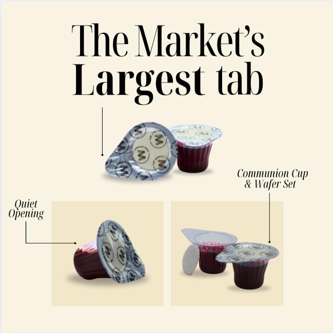 PACK IT HUB Communion Cups and Wafer Set - Box of 100 - Made with Concord G  Juice - Transparent